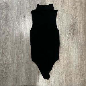 Black mock neck bodysuit